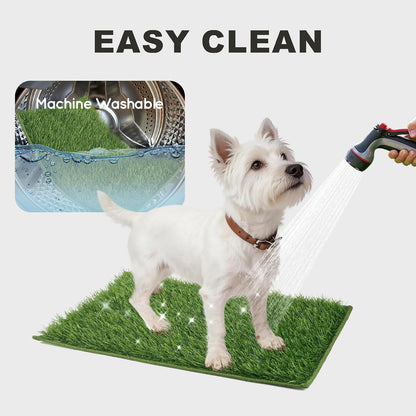 Dog Grass Pad with Tray Foldable Dog Litter Box High Walls, Odor Free Artificial Grass for Dogs Potty, Pee Pad Holder, Seamless, No Assembly, Waterproof, Easy Clean, Portable for Travel