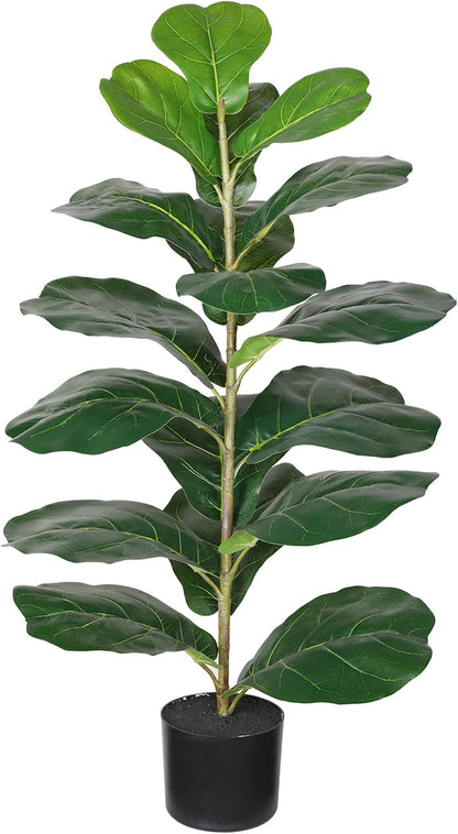 6ft Artificial Fiddle Leaf Fig Tree Plant,Fake Ficus Lyrata in Pot,Ficus Faux Plant Artificial Trees for Office Indoor Outdoor Garden Living Room Home Decor 1PCS-71in
