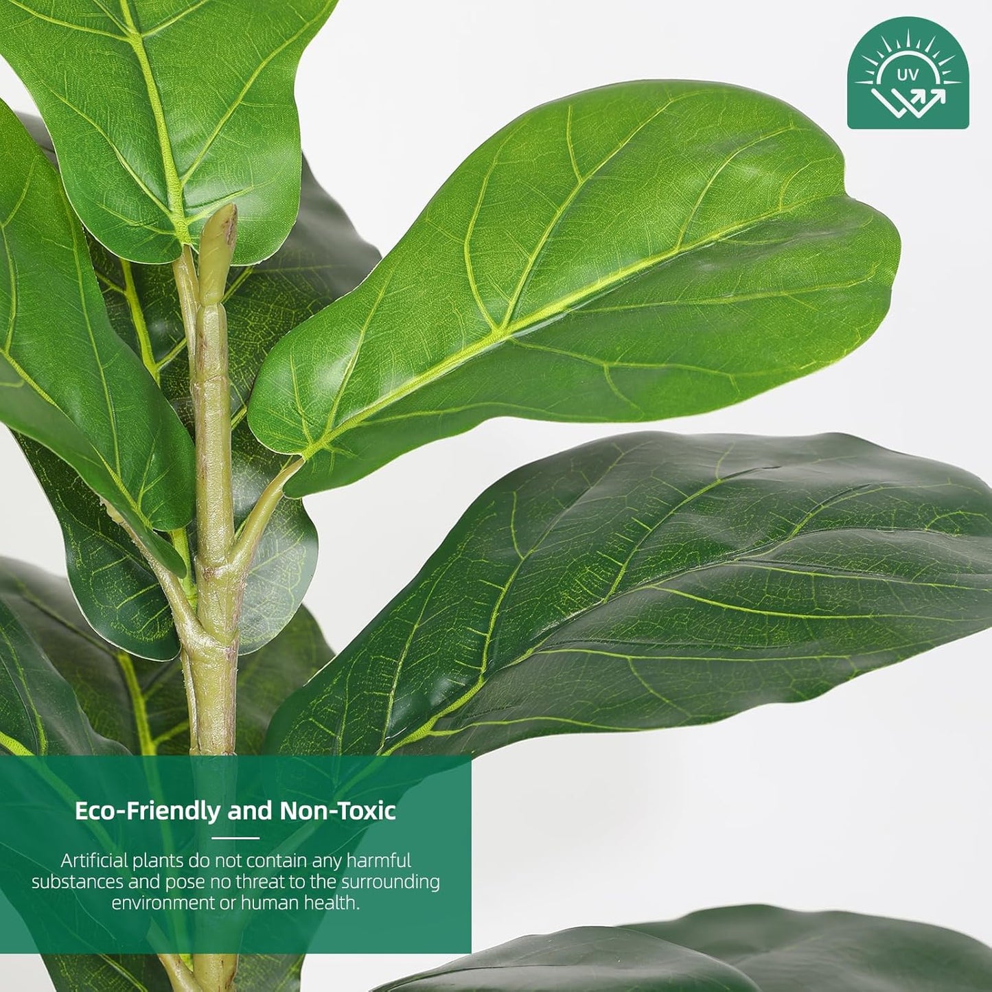 6ft Artificial Fiddle Leaf Fig Tree Plant,Fake Ficus Lyrata in Pot,Ficus Faux Plant Artificial Trees for Office Indoor Outdoor Garden Living Room Home Decor 1PCS-71in