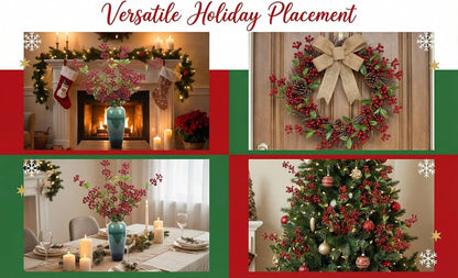 Artificial Pomegranate Tree Branches, 37 Inches, 3-Piece Set | Artificial Autumn Tree Branches, Silk Leaves, Christmas Decoration, Thanksgiving Central Decoration, Wedding Decoration