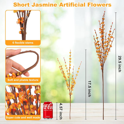 4Pcs Artificial Tulips Flower Stems for Valentine’s Day Anniversary Decor | 17.3" Faux Tulip Flower Bouquet Short Stems Vase Filler Home Mother's Day Wedding Table Centerpieces DIY Wreath Gift Decor