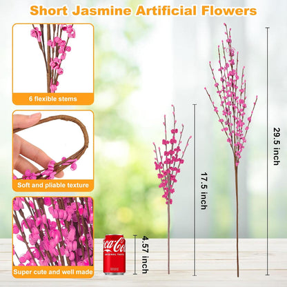 4Pcs Artificial Tulips Flower Stems for Valentine’s Day Anniversary Decor | 17.3" Faux Tulip Flower Bouquet Short Stems Vase Filler Home Mother's Day Wedding Table Centerpieces DIY Wreath Gift Decor