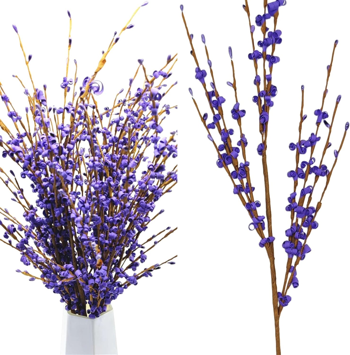 4Pcs Artificial Tulips Flower Stems for Valentine’s Day Anniversary Decor | 17.3" Faux Tulip Flower Bouquet Short Stems Vase Filler Home Mother's Day Wedding Table Centerpieces DIY Wreath Gift Decor