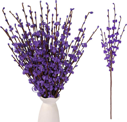 4Pcs Artificial Tulips Flower Stems for Valentine’s Day Anniversary Decor | 17.3" Faux Tulip Flower Bouquet Short Stems Vase Filler Home Mother's Day Wedding Table Centerpieces DIY Wreath Gift Decor
