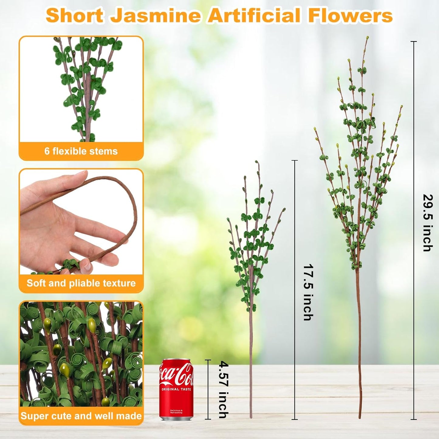 4Pcs Artificial Tulips Flower Stems for Valentine’s Day Anniversary Decor | 17.3" Faux Tulip Flower Bouquet Short Stems Vase Filler Home Mother's Day Wedding Table Centerpieces DIY Wreath Gift Decor