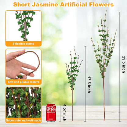 4Pcs Artificial Tulips Flower Stems for Valentine’s Day Anniversary Decor | 17.3" Faux Tulip Flower Bouquet Short Stems Vase Filler Home Mother's Day Wedding Table Centerpieces DIY Wreath Gift Decor