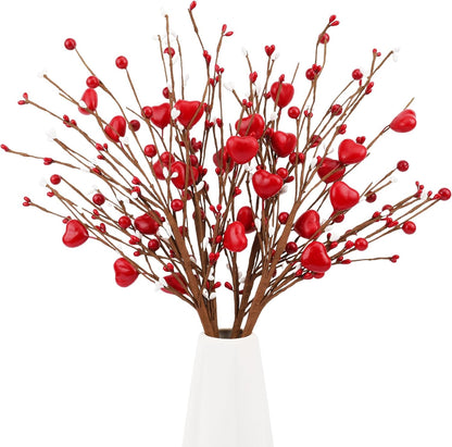 4Pcs Artificial Tulips Flower Stems for Valentine’s Day Anniversary Decor | 17.3" Faux Tulip Flower Bouquet Short Stems Vase Filler Home Mother's Day Wedding Table Centerpieces DIY Wreath Gift Decor