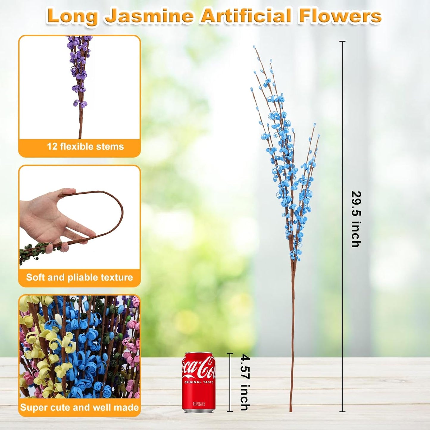 4Pcs Artificial Tulips Flower Stems for Valentine’s Day Anniversary Decor | 17.3" Faux Tulip Flower Bouquet Short Stems Vase Filler Home Mother's Day Wedding Table Centerpieces DIY Wreath Gift Decor