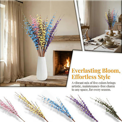 4Pcs Artificial Tulips Flower Stems for Valentine’s Day Anniversary Decor | 17.3" Faux Tulip Flower Bouquet Short Stems Vase Filler Home Mother's Day Wedding Table Centerpieces DIY Wreath Gift Decor