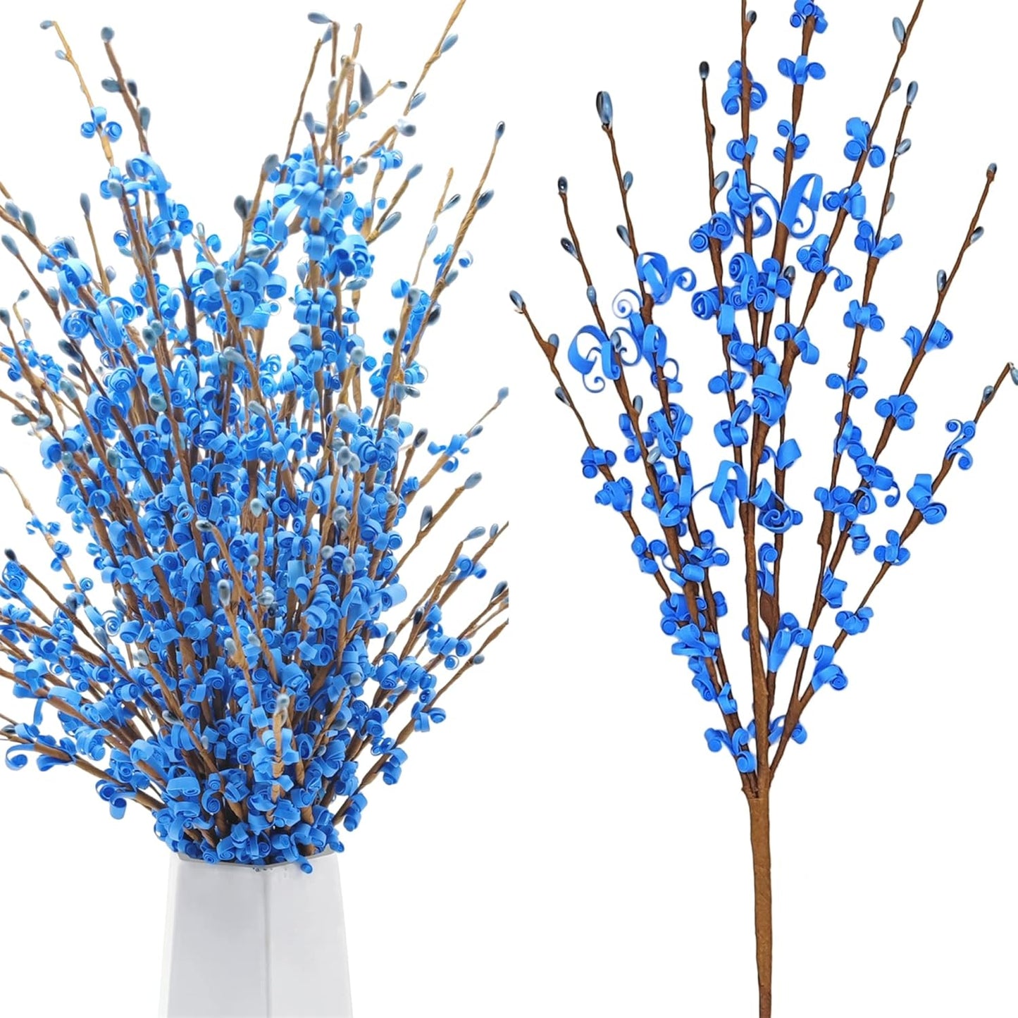 4Pcs Artificial Tulips Flower Stems for Valentine’s Day Anniversary Decor | 17.3" Faux Tulip Flower Bouquet Short Stems Vase Filler Home Mother's Day Wedding Table Centerpieces DIY Wreath Gift Decor
