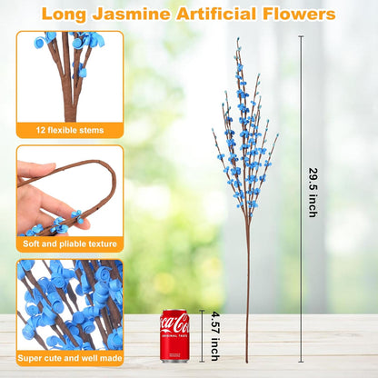 4Pcs Artificial Tulips Flower Stems for Valentine’s Day Anniversary Decor | 17.3" Faux Tulip Flower Bouquet Short Stems Vase Filler Home Mother's Day Wedding Table Centerpieces DIY Wreath Gift Decor