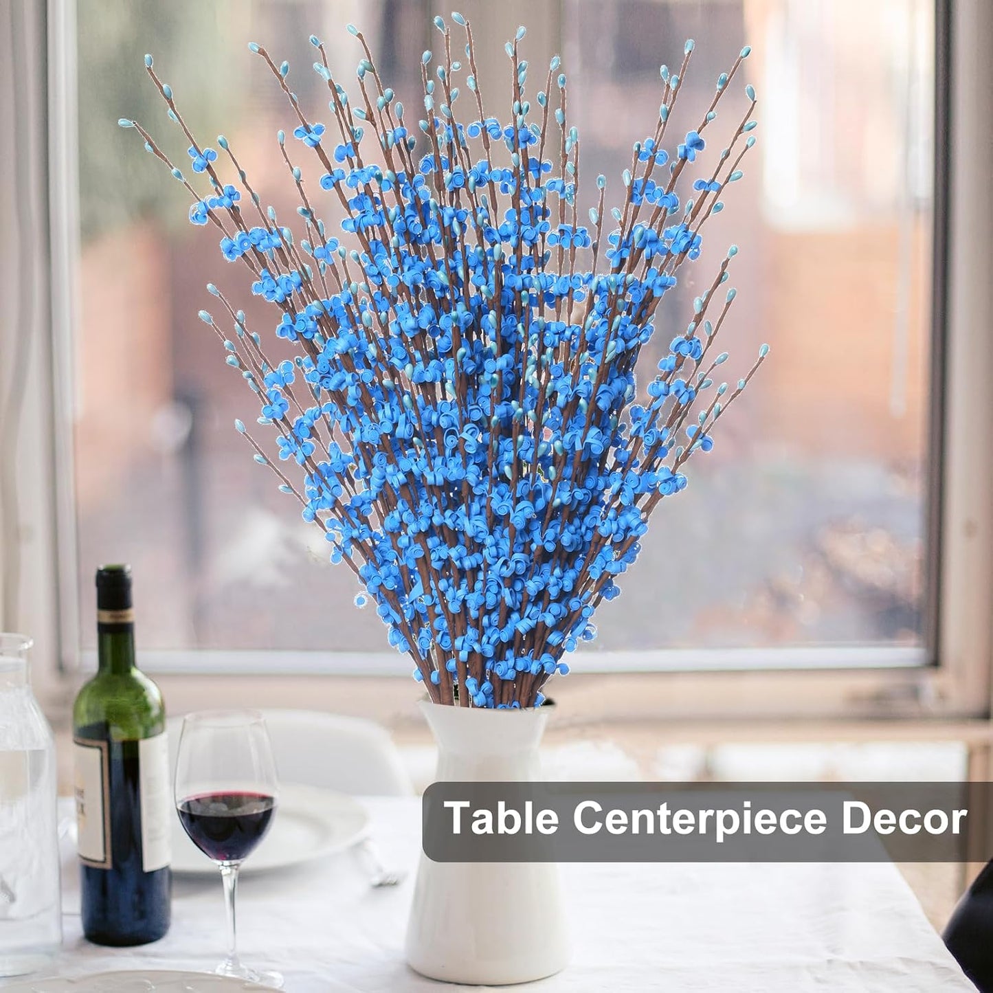 4Pcs Artificial Tulips Flower Stems for Valentine’s Day Anniversary Decor | 17.3" Faux Tulip Flower Bouquet Short Stems Vase Filler Home Mother's Day Wedding Table Centerpieces DIY Wreath Gift Decor