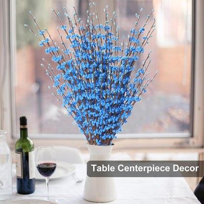 4Pcs Artificial Tulips Flower Stems for Valentine’s Day Anniversary Decor | 17.3" Faux Tulip Flower Bouquet Short Stems Vase Filler Home Mother's Day Wedding Table Centerpieces DIY Wreath Gift Decor