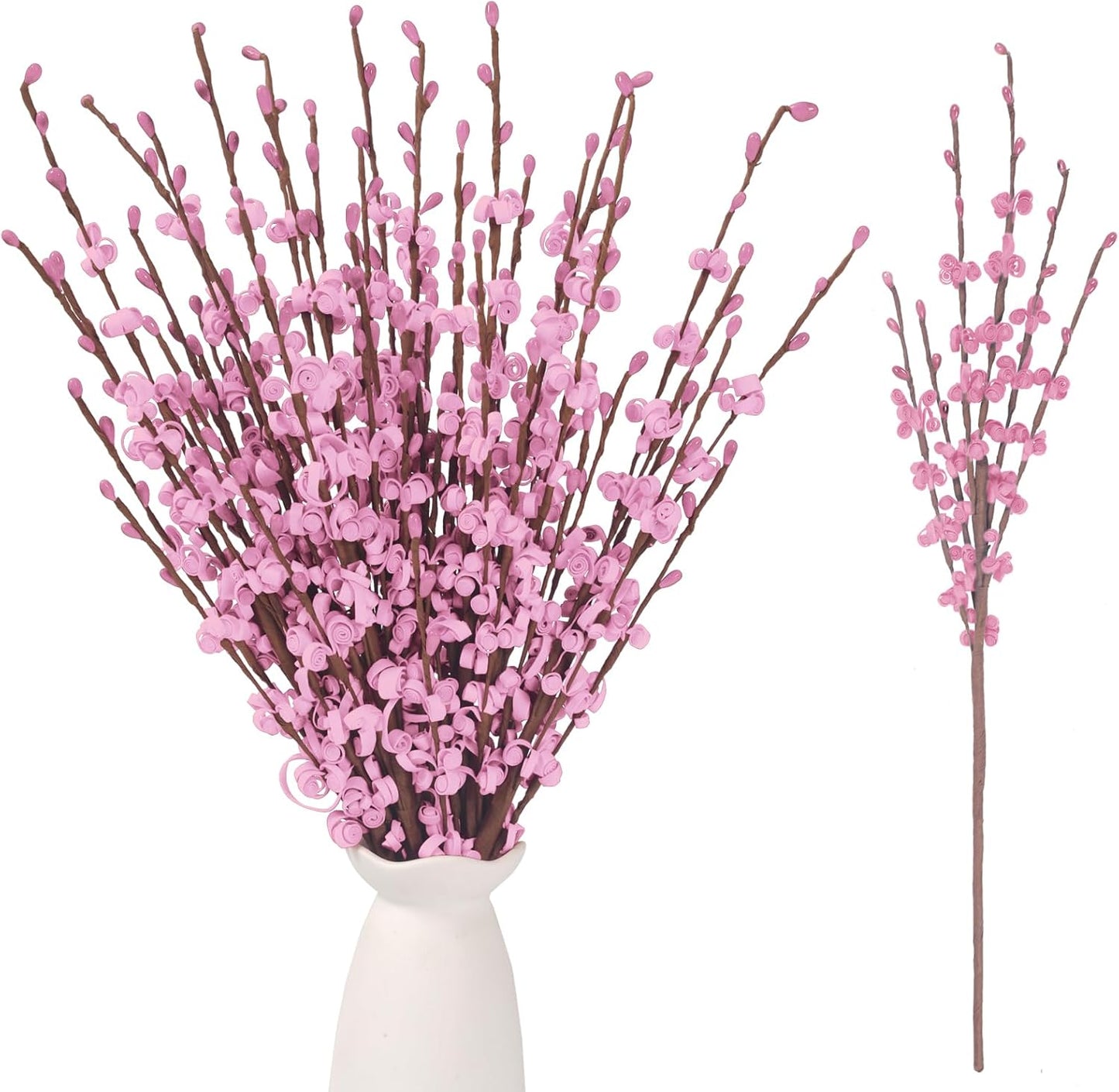 4Pcs Artificial Tulips Flower Stems for Valentine’s Day Anniversary Decor | 17.3" Faux Tulip Flower Bouquet Short Stems Vase Filler Home Mother's Day Wedding Table Centerpieces DIY Wreath Gift Decor