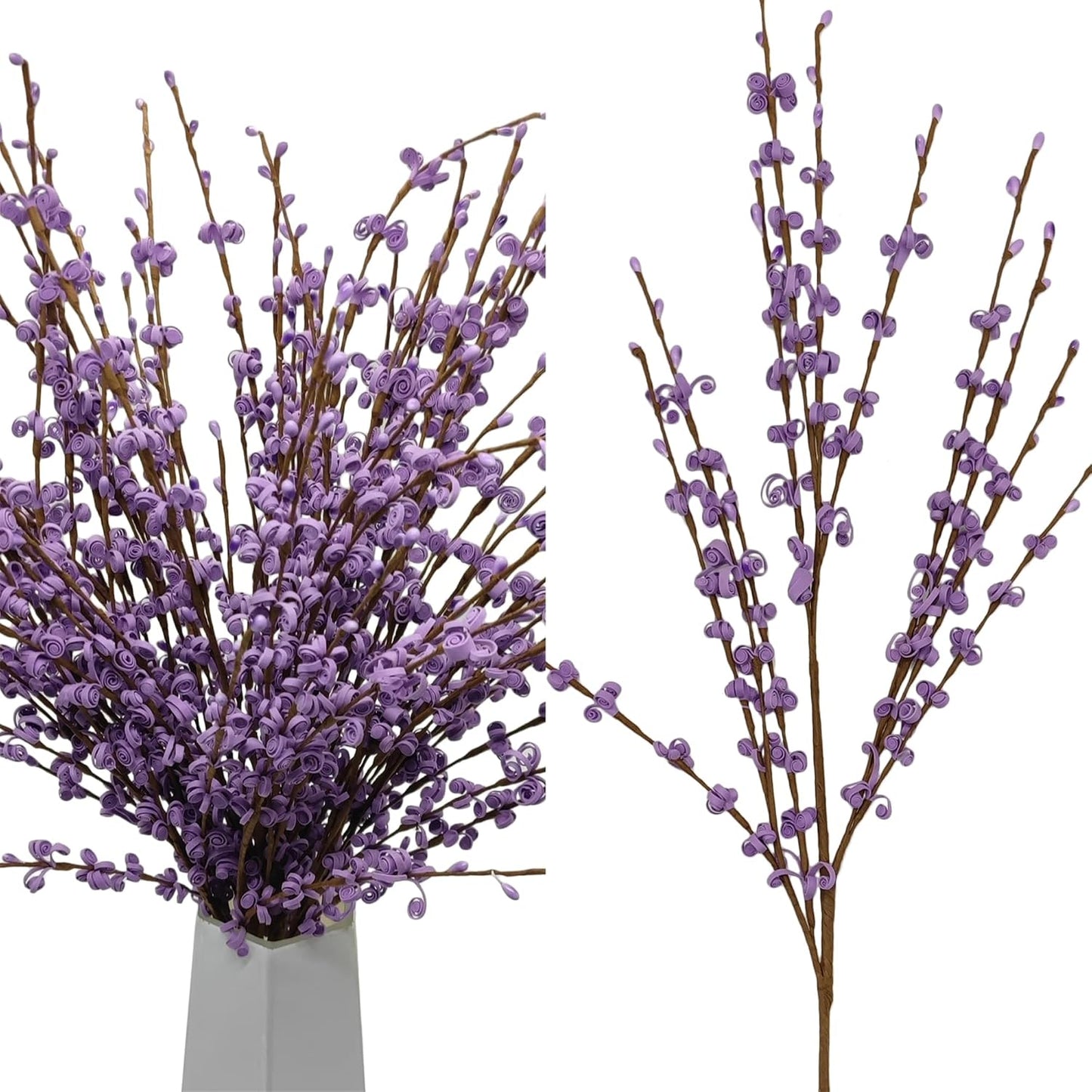 4Pcs Artificial Tulips Flower Stems for Valentine’s Day Anniversary Decor | 17.3" Faux Tulip Flower Bouquet Short Stems Vase Filler Home Mother's Day Wedding Table Centerpieces DIY Wreath Gift Decor