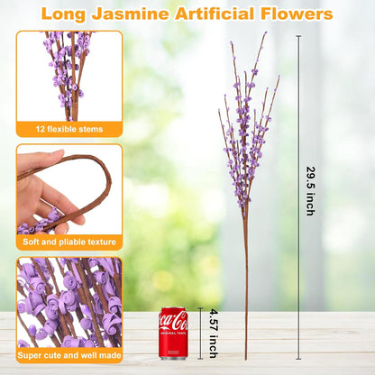 4Pcs Artificial Tulips Flower Stems for Valentine’s Day Anniversary Decor | 17.3" Faux Tulip Flower Bouquet Short Stems Vase Filler Home Mother's Day Wedding Table Centerpieces DIY Wreath Gift Decor