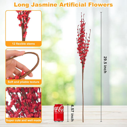 4Pcs Artificial Tulips Flower Stems for Valentine’s Day Anniversary Decor | 17.3" Faux Tulip Flower Bouquet Short Stems Vase Filler Home Mother's Day Wedding Table Centerpieces DIY Wreath Gift Decor