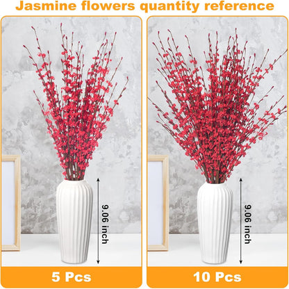 4Pcs Artificial Tulips Flower Stems for Valentine’s Day Anniversary Decor | 17.3" Faux Tulip Flower Bouquet Short Stems Vase Filler Home Mother's Day Wedding Table Centerpieces DIY Wreath Gift Decor