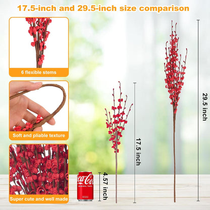 4Pcs Artificial Tulips Flower Stems for Valentine’s Day Anniversary Decor | 17.3" Faux Tulip Flower Bouquet Short Stems Vase Filler Home Mother's Day Wedding Table Centerpieces DIY Wreath Gift Decor
