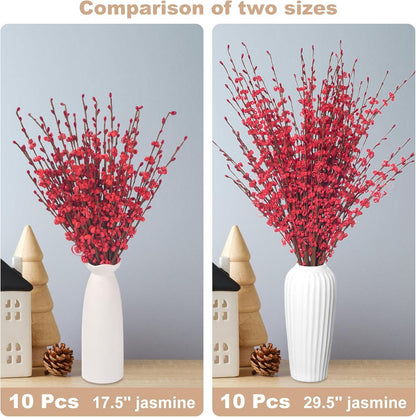 4Pcs Artificial Tulips Flower Stems for Valentine’s Day Anniversary Decor | 17.3" Faux Tulip Flower Bouquet Short Stems Vase Filler Home Mother's Day Wedding Table Centerpieces DIY Wreath Gift Decor