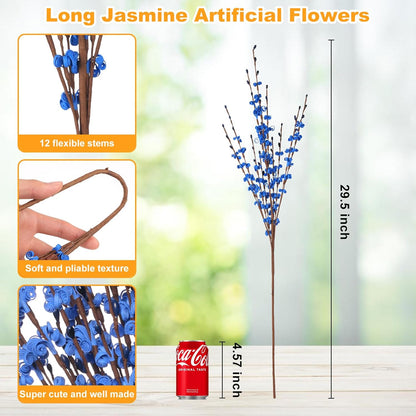 4Pcs Artificial Tulips Flower Stems for Valentine’s Day Anniversary Decor | 17.3" Faux Tulip Flower Bouquet Short Stems Vase Filler Home Mother's Day Wedding Table Centerpieces DIY Wreath Gift Decor