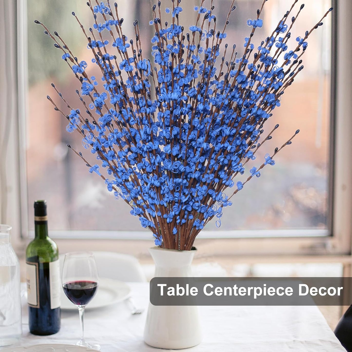 4Pcs Artificial Tulips Flower Stems for Valentine’s Day Anniversary Decor | 17.3" Faux Tulip Flower Bouquet Short Stems Vase Filler Home Mother's Day Wedding Table Centerpieces DIY Wreath Gift Decor