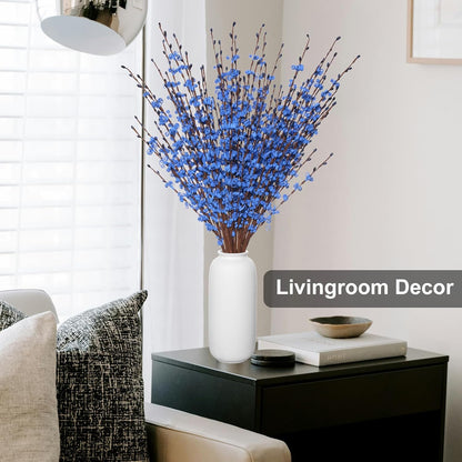 4Pcs Artificial Tulips Flower Stems for Valentine’s Day Anniversary Decor | 17.3" Faux Tulip Flower Bouquet Short Stems Vase Filler Home Mother's Day Wedding Table Centerpieces DIY Wreath Gift Decor