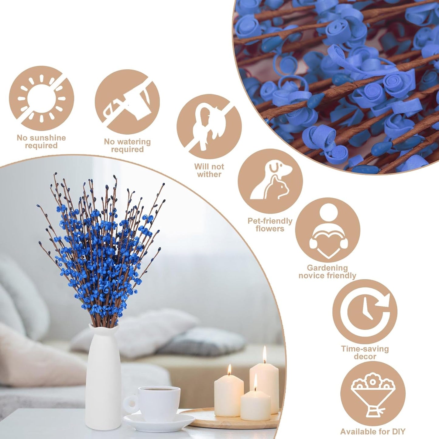 4Pcs Artificial Tulips Flower Stems for Valentine’s Day Anniversary Decor | 17.3" Faux Tulip Flower Bouquet Short Stems Vase Filler Home Mother's Day Wedding Table Centerpieces DIY Wreath Gift Decor