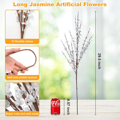 4Pcs Artificial Tulips Flower Stems for Valentine’s Day Anniversary Decor | 17.3" Faux Tulip Flower Bouquet Short Stems Vase Filler Home Mother's Day Wedding Table Centerpieces DIY Wreath Gift Decor