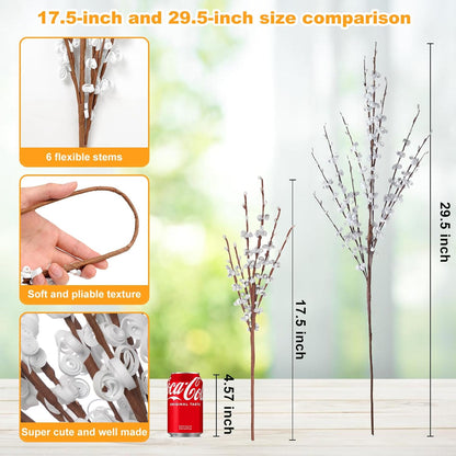 4Pcs Artificial Tulips Flower Stems for Valentine’s Day Anniversary Decor | 17.3" Faux Tulip Flower Bouquet Short Stems Vase Filler Home Mother's Day Wedding Table Centerpieces DIY Wreath Gift Decor