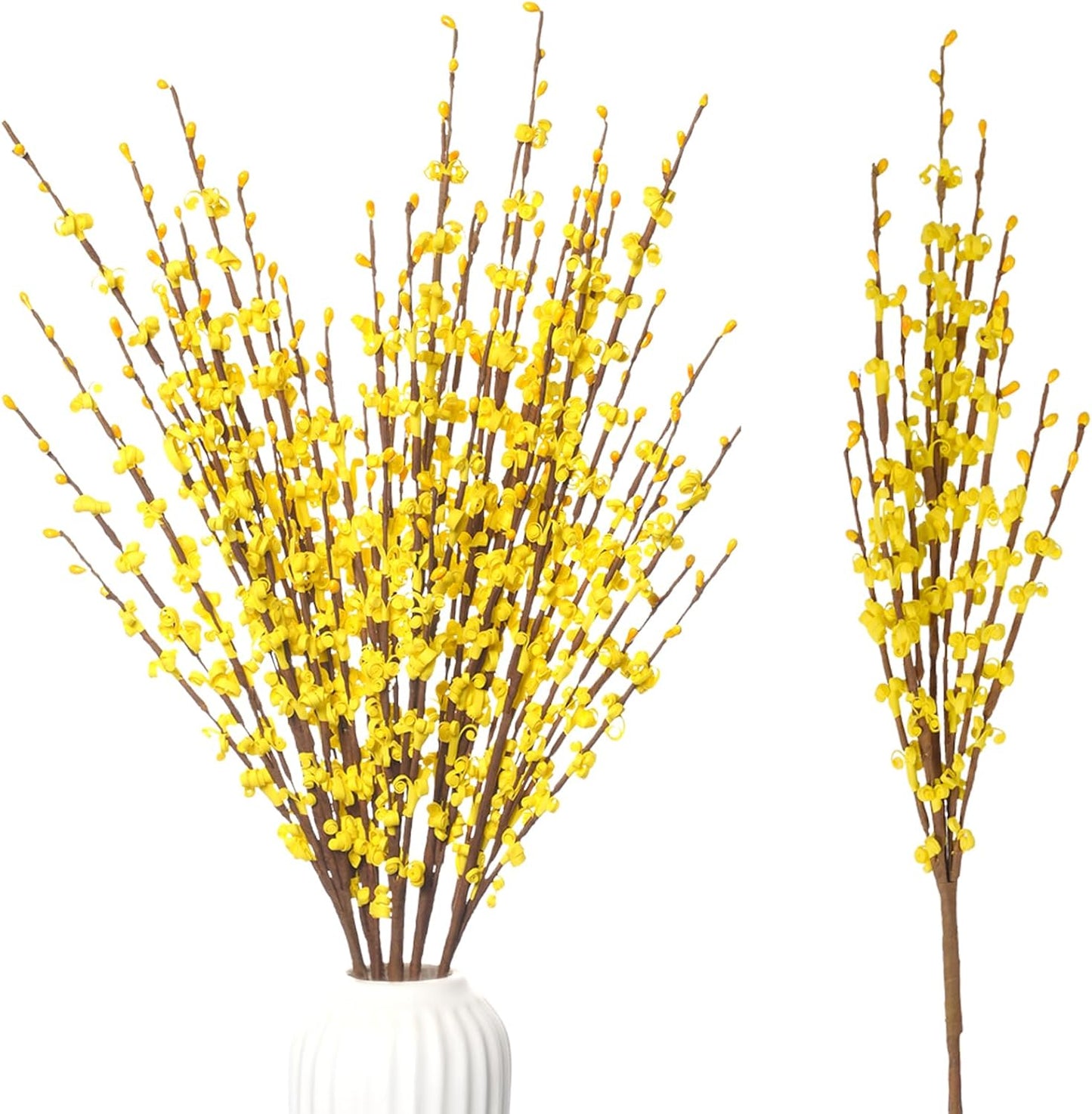 4Pcs Artificial Tulips Flower Stems for Valentine’s Day Anniversary Decor | 17.3" Faux Tulip Flower Bouquet Short Stems Vase Filler Home Mother's Day Wedding Table Centerpieces DIY Wreath Gift Decor