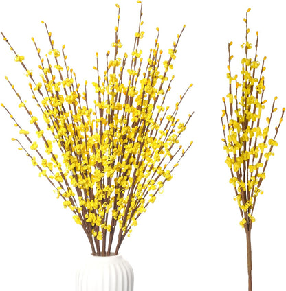 4Pcs Artificial Tulips Flower Stems for Valentine’s Day Anniversary Decor | 17.3" Faux Tulip Flower Bouquet Short Stems Vase Filler Home Mother's Day Wedding Table Centerpieces DIY Wreath Gift Decor