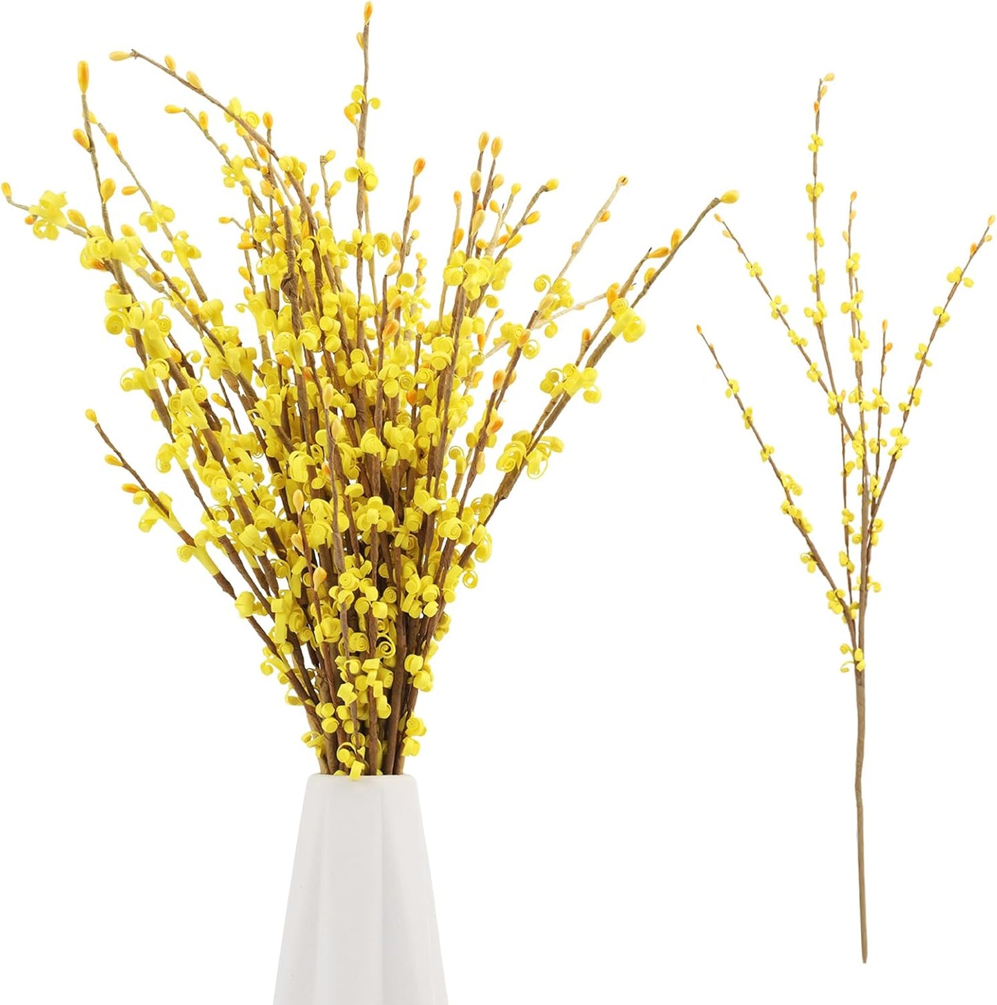 4Pcs Artificial Tulips Flower Stems for Valentine’s Day Anniversary Decor | 17.3" Faux Tulip Flower Bouquet Short Stems Vase Filler Home Mother's Day Wedding Table Centerpieces DIY Wreath Gift Decor