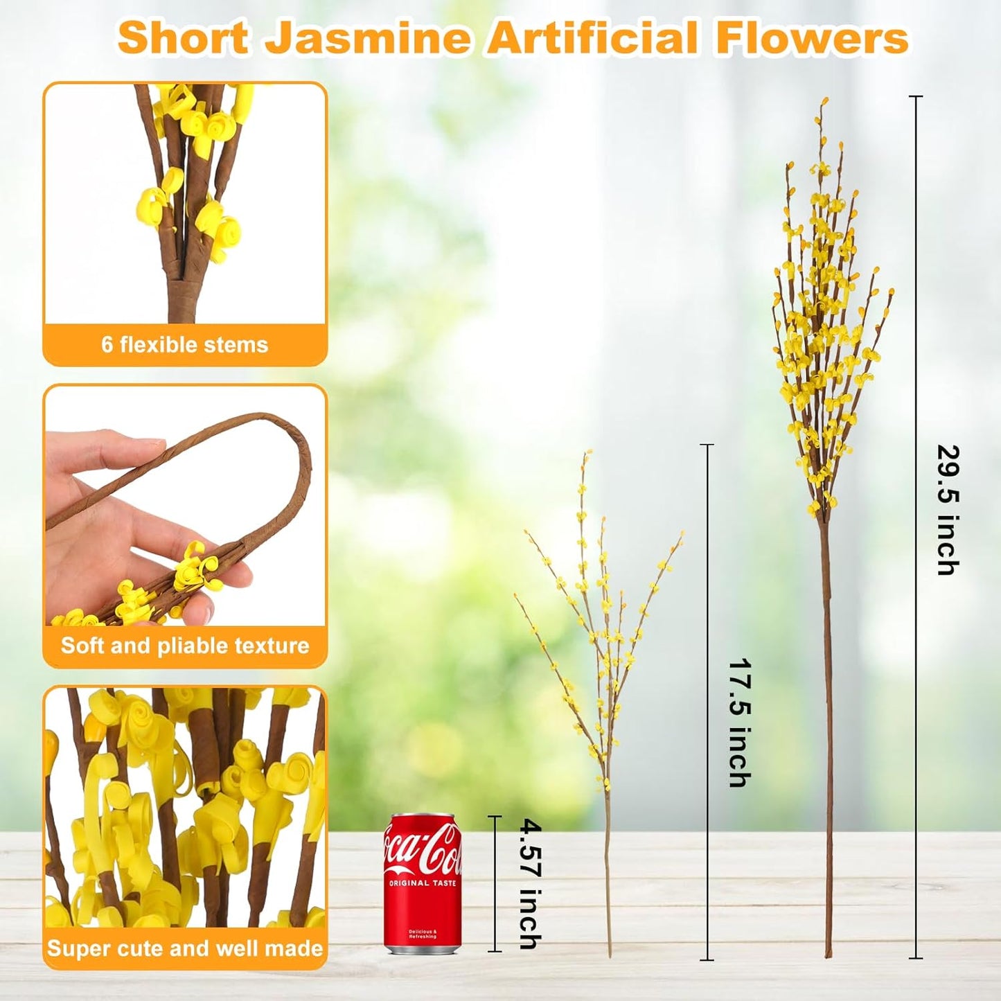 4Pcs Artificial Tulips Flower Stems for Valentine’s Day Anniversary Decor | 17.3" Faux Tulip Flower Bouquet Short Stems Vase Filler Home Mother's Day Wedding Table Centerpieces DIY Wreath Gift Decor