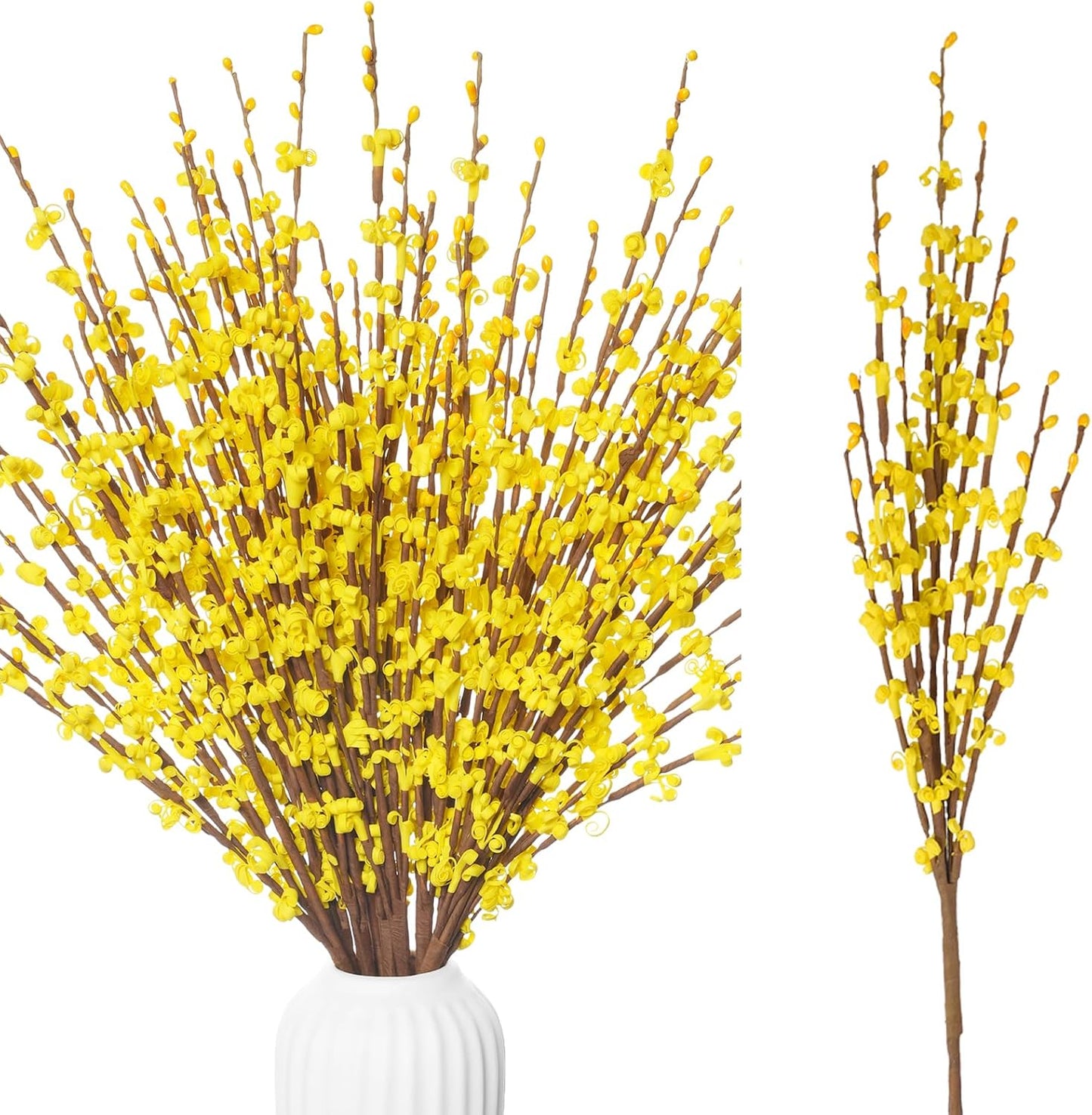 4Pcs Artificial Tulips Flower Stems for Valentine’s Day Anniversary Decor | 17.3" Faux Tulip Flower Bouquet Short Stems Vase Filler Home Mother's Day Wedding Table Centerpieces DIY Wreath Gift Decor