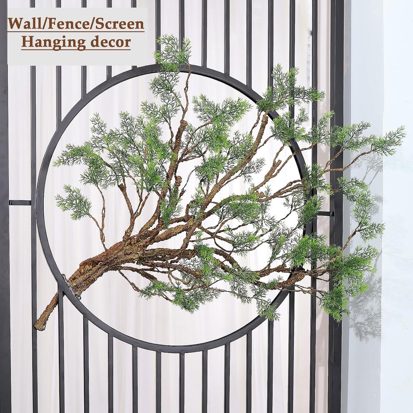 39.3in Bendable Artificial Pine Tree Branch Cedar Stems Reptile Yules Decor | Faux Tree Trunk Twigs Plants Garland With Greenery Picks For Christmas Wall Hanging Climb Outdoor Jungle Halloween Decoration
