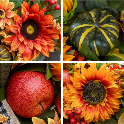 Fall Wreaths for Front Door 24 Inch Autumn Wreath Thanksgiving Door Decor