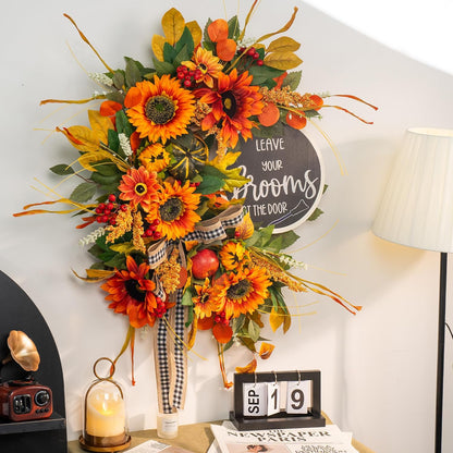 Fall Wreaths for Front Door 24 Inch Autumn Wreath Thanksgiving Door Decor