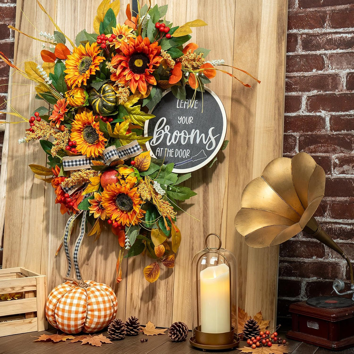 Fall Wreaths for Front Door 24 Inch Autumn Wreath Thanksgiving Door Decor
