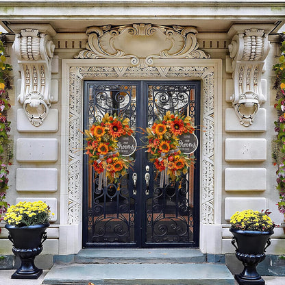 Fall Wreaths for Front Door 24 Inch Autumn Wreath Thanksgiving Door Decor