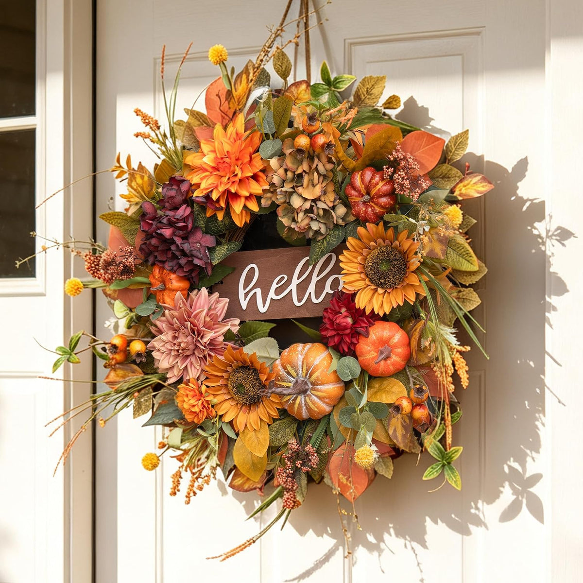 Fall Wreaths for Front Door 24 Inch Autumn Wreath Thanksgiving Door Decor