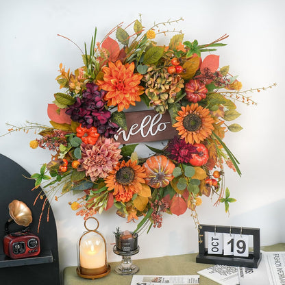 Fall Wreaths for Front Door 24 Inch Autumn Wreath Thanksgiving Door Decor