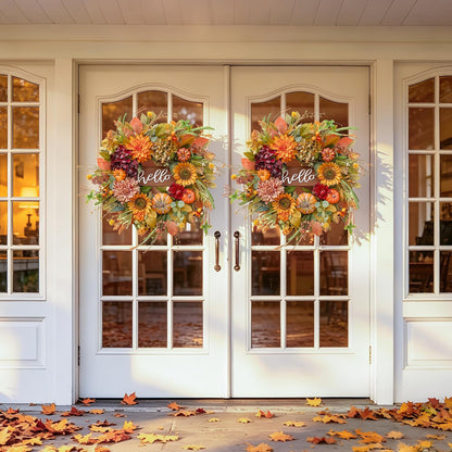 Fall Wreaths for Front Door 24 Inch Autumn Wreath Thanksgiving Door Decor