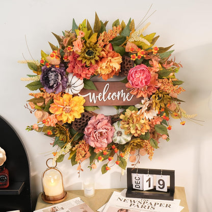 Fall Wreaths for Front Door 24 Inch Autumn Wreath Thanksgiving Door Decor