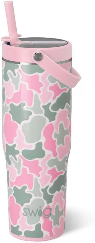 30oz Leakproof To-Go Tumbler with Handle, Lemon Meringue | Leakproof Lid - Triple Insulated Stainless Steel - Handle & Straw Included - Cup Holder Friendly - Dishwasher Safe