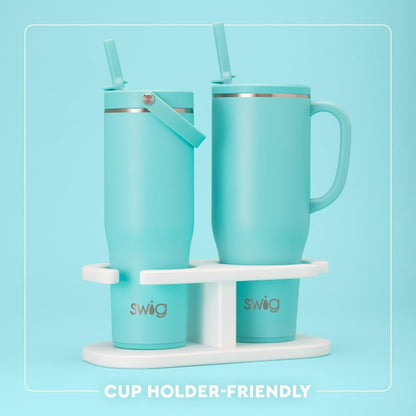 30oz Leakproof To-Go Tumbler with Handle, Lemon Meringue | Leakproof Lid - Triple Insulated Stainless Steel - Handle & Straw Included - Cup Holder Friendly - Dishwasher Safe