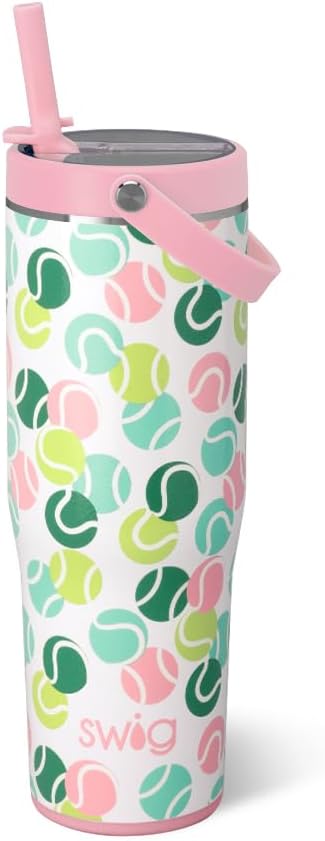 30oz Leakproof To-Go Tumbler with Handle, Lemon Meringue | Leakproof Lid - Triple Insulated Stainless Steel - Handle & Straw Included - Cup Holder Friendly - Dishwasher Safe
