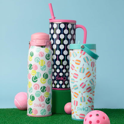 30oz Leakproof To-Go Tumbler with Handle, Lemon Meringue | Leakproof Lid - Triple Insulated Stainless Steel - Handle & Straw Included - Cup Holder Friendly - Dishwasher Safe