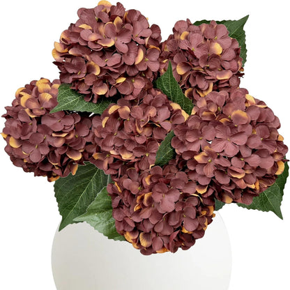 6PCS Blue Hydrangea Artificial Flowers, Bulk Silk Fake Flower with Stems, Faux Hydrangeas Bouquets for Home Décor, Wedding, Party, and Office Table Centerpieces.