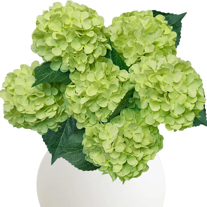 6PCS Blue Hydrangea Artificial Flowers, Bulk Silk Fake Flower with Stems, Faux Hydrangeas Bouquets for Home Décor, Wedding, Party, and Office Table Centerpieces.